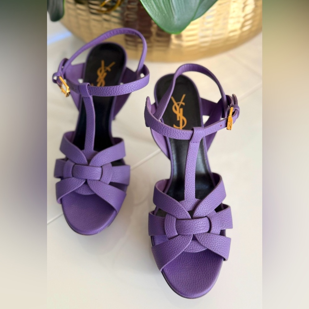 Used Yves Saint Laurent Purple Women's Sandals